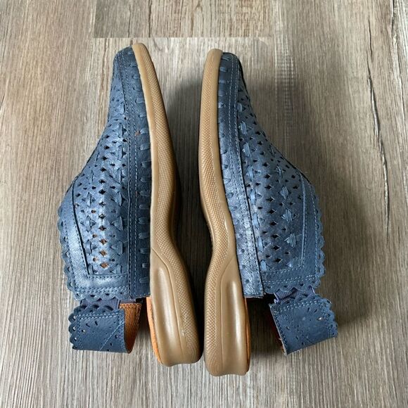 VTG Beacon Euro Flex Huaraches Sandals Leather Blue Mary Jane Size 6 6.5 - Picture 8 of 16